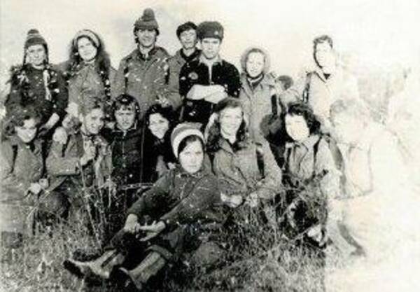 походе,гора Лысая ,время похода  февраль 1976года  комсомольский
