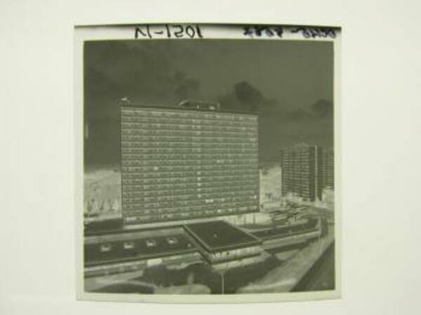 Гостиница Орленок (Корстон). Косыгина 15. 1976 г. г. Москва. Ул. Косыгина 15. . Арндт Ю. В.; Владимирова Т. Общий вид. Томбак Борис Исаевич (Фотограф)