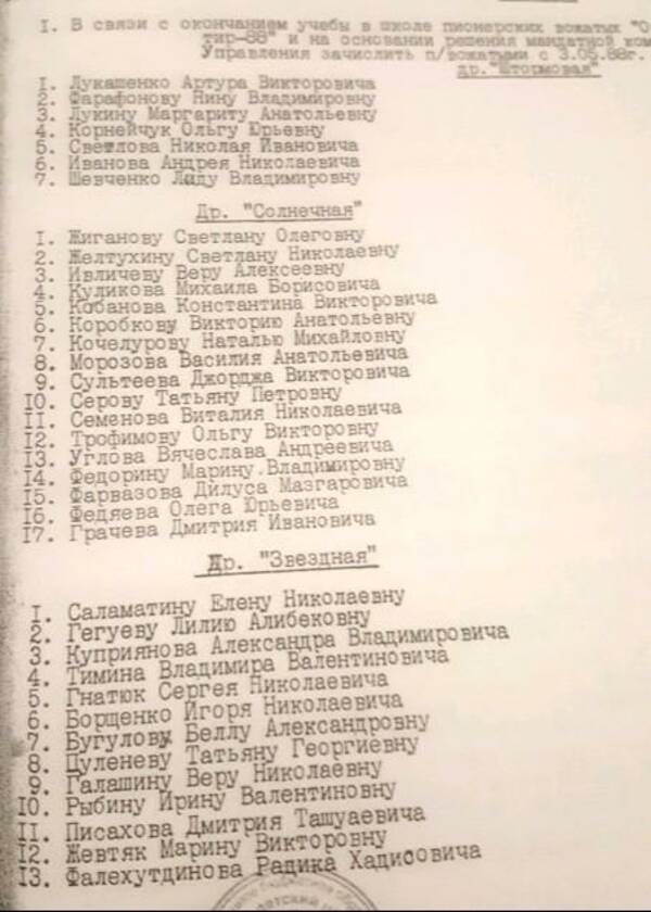 ШПВ  1988  приказ на зачисление