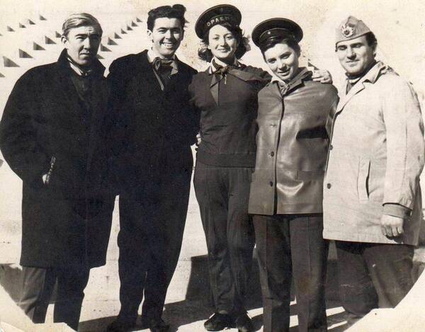 Юрий Жезлов, Валентин Дунаев, Галина Хозова, Раиса Табелёк Дунаева, Михаил Ботезат. Осень 1966г.
