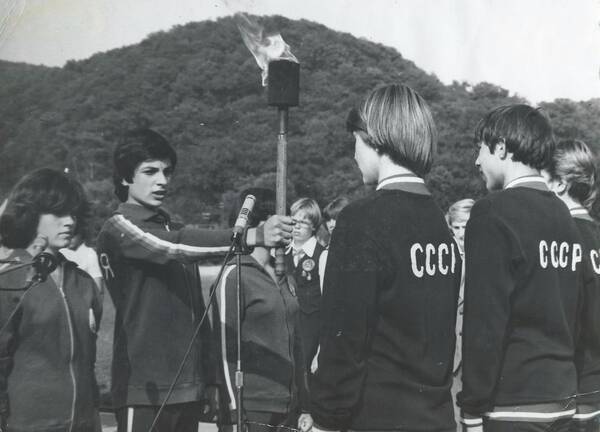 Открытие Международных соревнований по пожарно прикладному спорту... 1979 г.